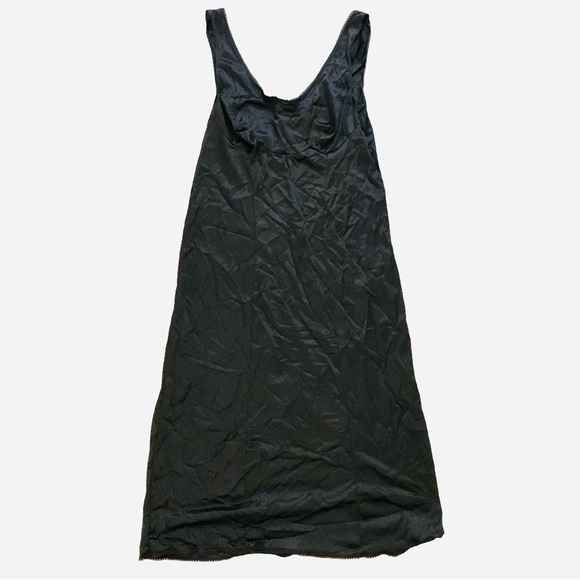 Black size small vintage scoop neck lace maxi slip dress - Picture 1 of 6